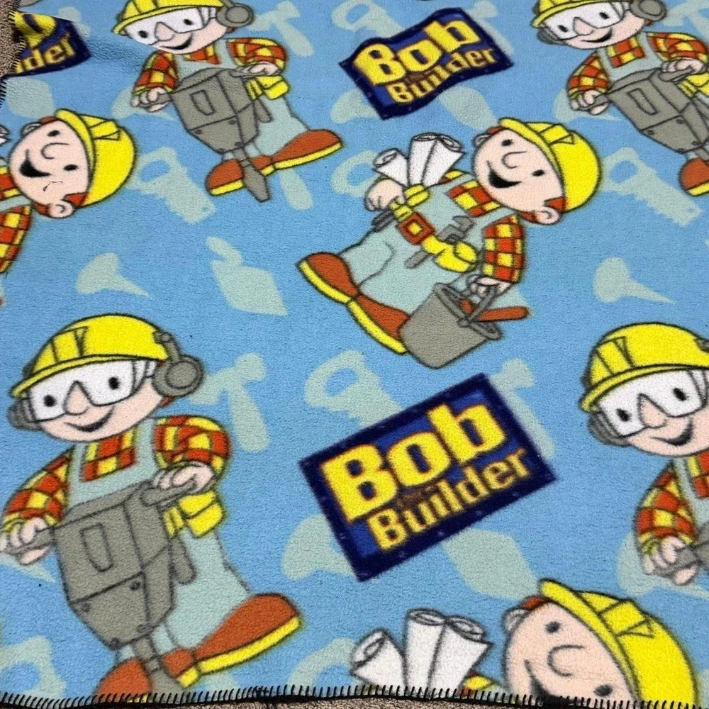 Bob the Builder Blue Fleece Throw Blanket 43x59